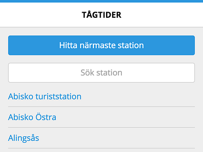 Tågtider v3 button geolocation list search web