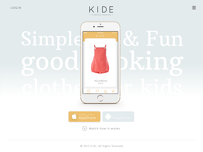 KIDE android ios landing page minimal mobile app scytale