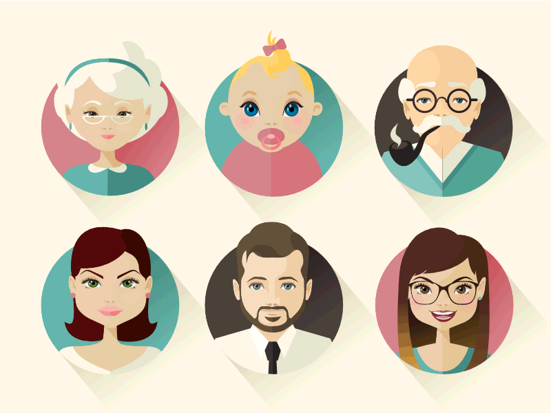 Avatars 02 avatars beard character glasses hipsters illustration people vector