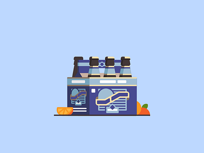 Wasted Wednesdays beer blue blue moon flat illustration moon orange series