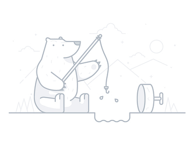 No Results bear fishing ice illustration line mountain no results search