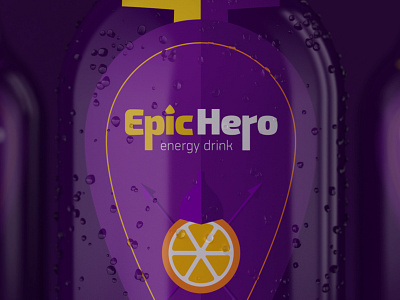 Epic Hero 3d pack energy drink epic hero logo logotype orange pack design render