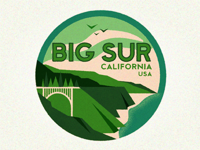 Big Sur badge big sur california destination icon retro sticker travel vintage