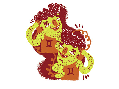 "Gemini" Spot Illustration astrology communication design editorial gemini horoscope icon illustration magazine spot spotillustration zodiac