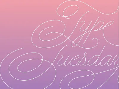 Type Tuesdays branding cursive design gradient lettering ligature logo monoweight pastel script swash type