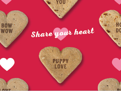 Doggy Valentines dog dog treat heart pink valentines