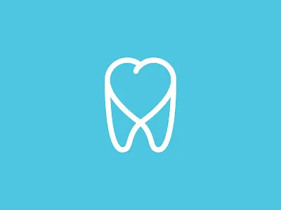 Dental Care blue care dentist heart logo tooth