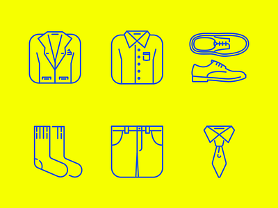 Clothing icon set clothing icon icon design illustration shirt shoes socality socks tie yellow