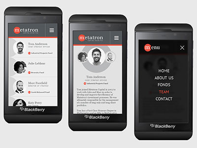 Corporate Webdesign Metatron Capital Mobile View flat mobile ui modern responsive ux website