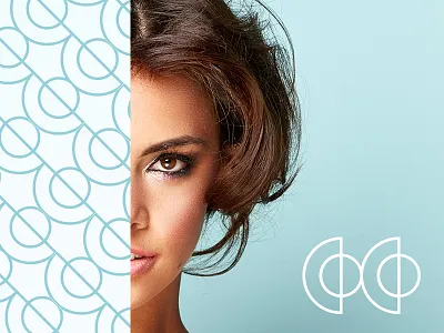 Coco branding design geometric hair logo mark shaitel stylist wig