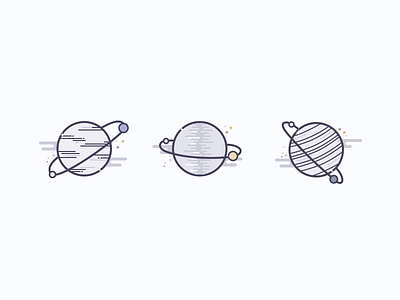 Planets in Space Illustration cosmos flat icon illustration logo planets space