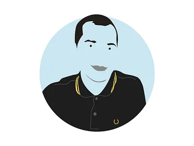 Minimalistic Self-Portrait employee handsome illustration minimalistic polo portrait self self portrait selfie stylized vector victory media