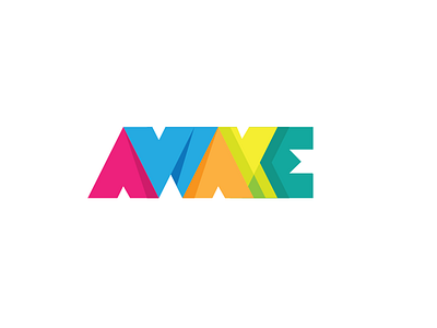 Awake awake colorful letters logo shadow visual