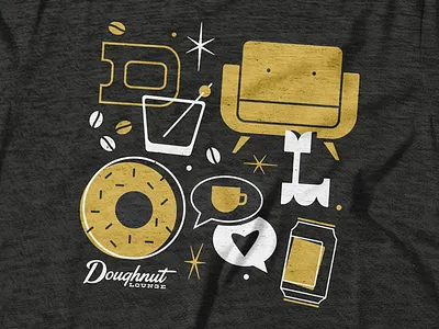 Doughnut Lounge Branding bar beer chair cocktail coffee donuts doughnut kansas city lounge shirt vector
