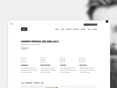 Loly Bootstrap Creative Portfolio Template black bootstrap business css html5 minimal multi purpose portfolio responsive site template white