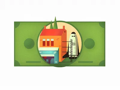 Commerce in the Future cash dollar flat future illustration money shuttle