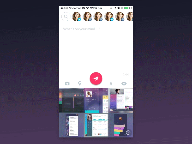 Interaction - Compose to Timeline compose interaction ios iphone mobile profile schedule timeline