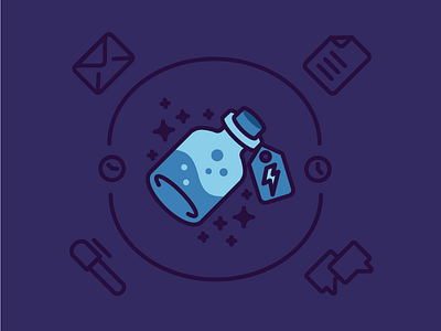 Never Enough Time flat illustration minimal potion time vial