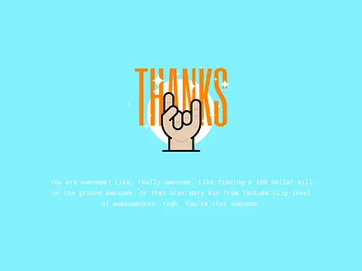 077 - Thank You design icon illustration interface landing message rock thank you thanks user web