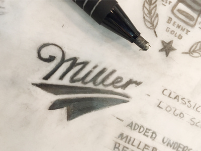 Miller High Life Partnership Logo beer miller high life paper airplane paper plane sketch wip