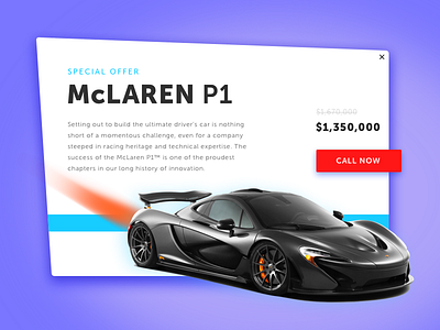 Special Offer clean dailyui elegant mclaren p1 sketch special offer ui