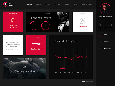 Star Wars: Force University app campus color dashboard data icons infographic star wars template ui university ux