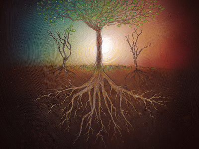 Homeward Album Art acrylic album homeward illustration pencil roots trees