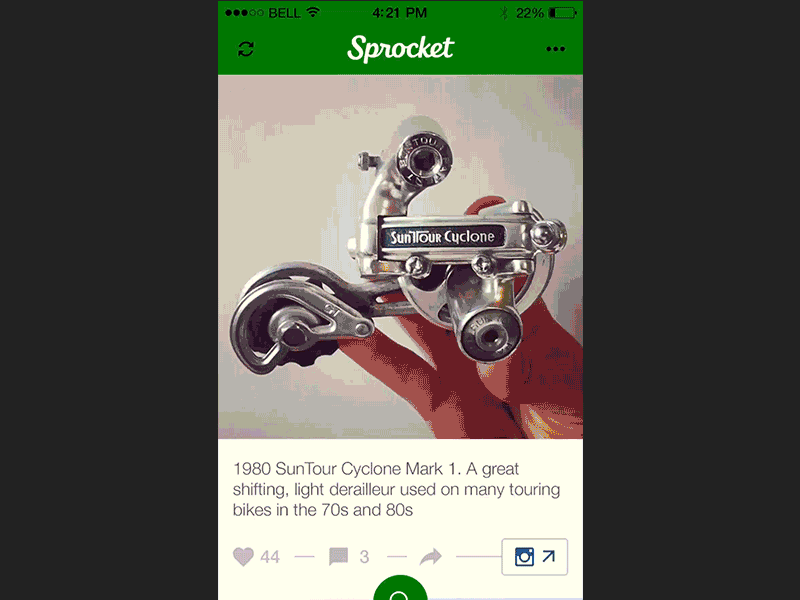 Sprocket iOS 1.3 POP Prototype bicycle bike info ios mechanic pop prototype search sprocket tap test walkthrough