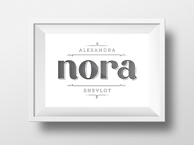 Lettered Newborn Name Print birth first name last name lettering name newborn nora nursery typography