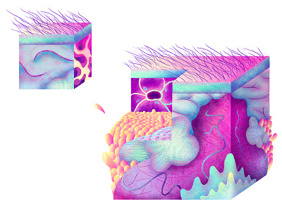 Psychometry 3d anatomy art brain color drawing illustration texture watercolor