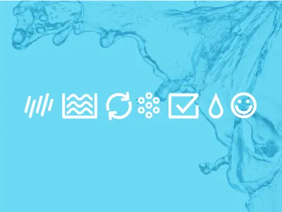 Water Purification Process blue branding icons identity mark process purification water