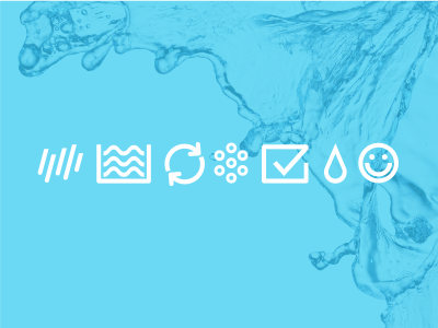 Water Purification Process blue branding icons identity mark process purification water