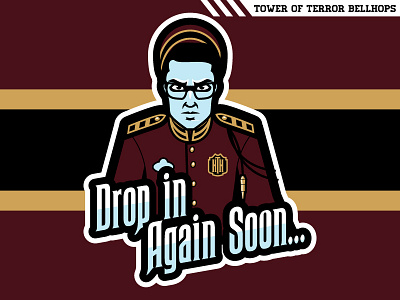 Drop in Again Soon... bellhop disney disneyland hollywood studios tower of terror world