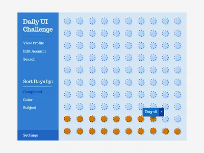 Daily UI - Day 18 analytics blue chart daily minimal orange stats ui