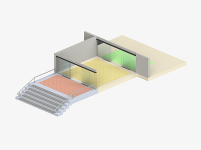 Entrance 3d blender illustration render