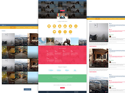 Instafeeder clean design feed icon instagram news selfie social media ui ux web