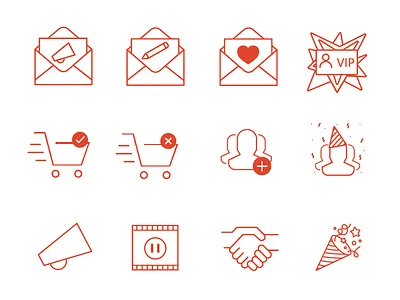 Newsletter Line Icons email icons newsletter success vip
