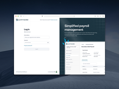 Log in | PaywithTransfer dashboard design login onboarding ui ui design uiux web design