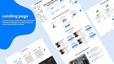 Tutoring Service Marketplace - Desktop website dashboard design figma illustration landing page service marketplace typography ui uiux user experience ux web app web design website design