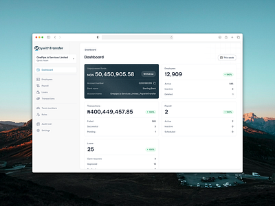 Dashboard | PaywithTransfer app dashboard design ui ui design uiux web app web design