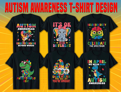 Autism Awareness T-shirt Design adobe illustrator autism autism awarness autism family suport child colorful illustration ribbon shirt t shirt teacher tshirt tshirt design tutorial