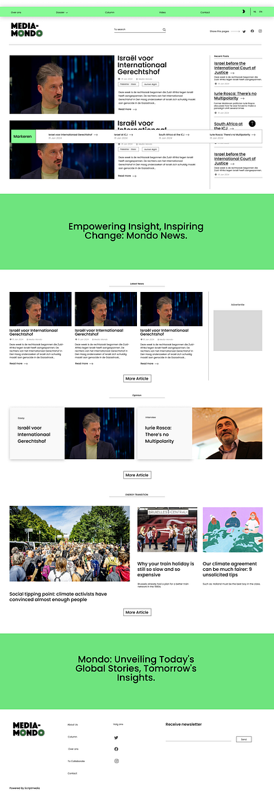 User Friendly Website Design for Mondo News graphic design landingpage ui website websitedesign