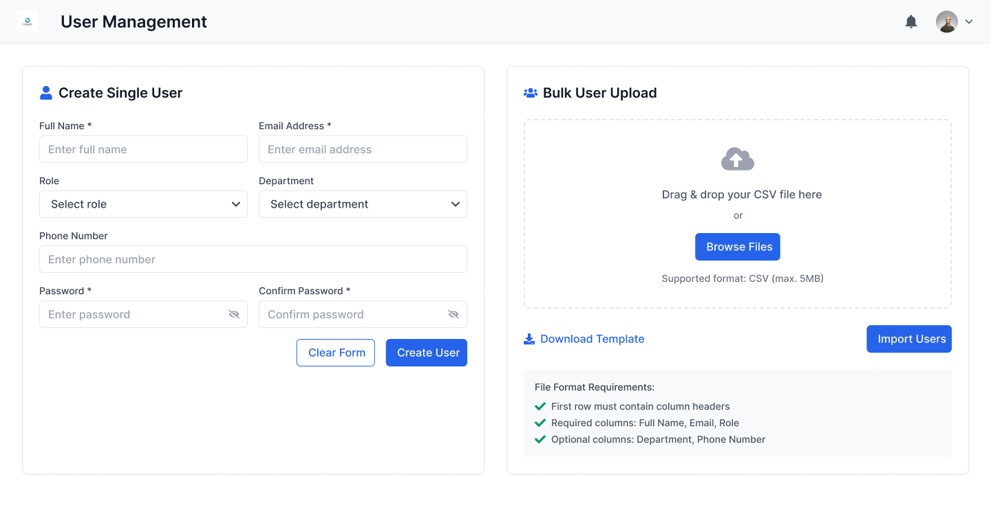 User Management design ui design user creation user managemt users users list ux design