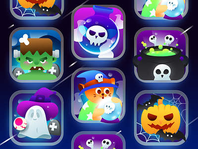 Spooky App Icon Design android app icon branding character design game game design gradient illustration ios logo os spooky ui ux