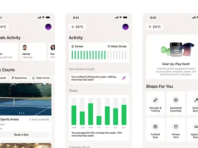 Fitness App Screens animation app design experience graphic design ui