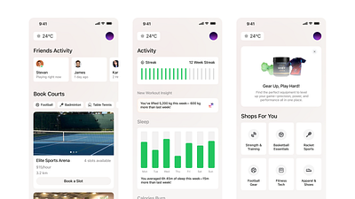 Fitness App Screens animation app design experience graphic design ui