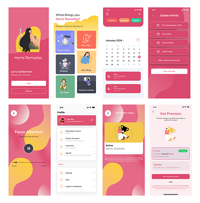 Hair Care App Redesign!! design illustration typography ui ux