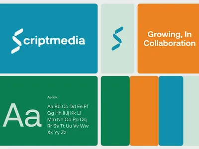 Branding For Scriptmedia, Growing In Collaboration brandguidelines brandidentity branding design logo minimalist modern