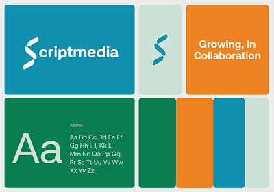 Branding For Scriptmedia, Growing In Collaboration brandguidelines brandidentity branding design logo minimalist modern