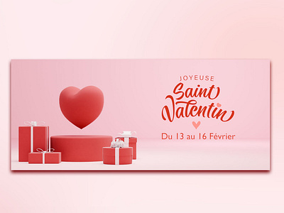 Happy valentin'd day ! 3d animation banner blender 3d heart pink promotion valentin